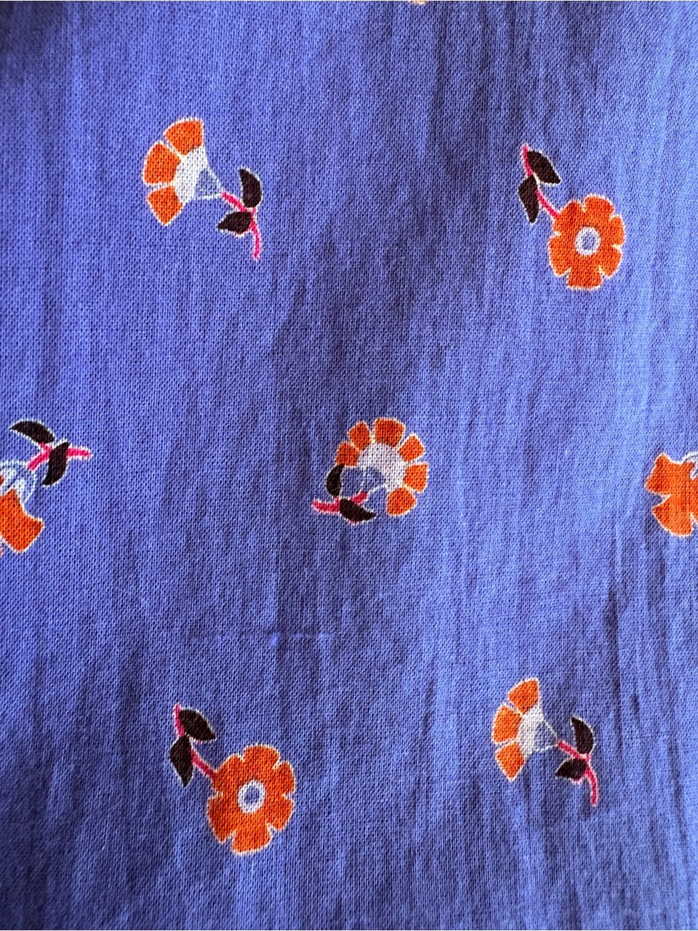 Thierry Colson France Women’s Blue Carnation Floral Silk Shirt Dress Small S - Picture 8 of 9